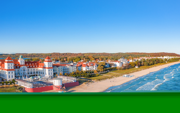 Blick über Binz mit dem ortsbildprägendem Kurhaus