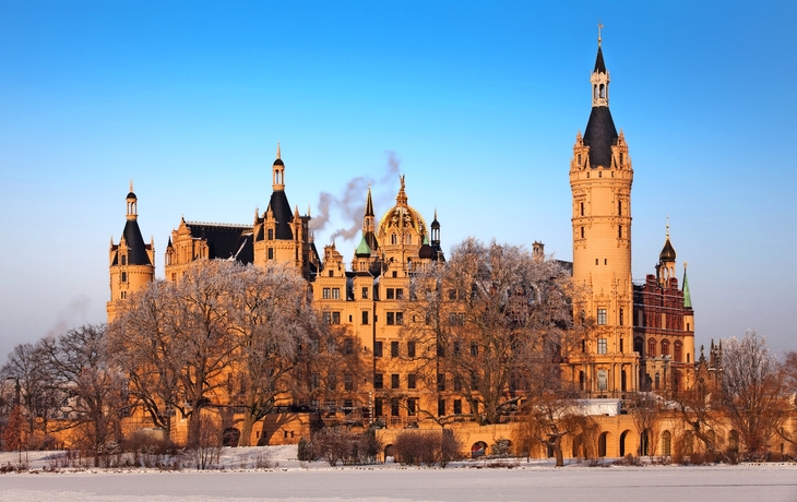 Schweriner Schloss im Winter