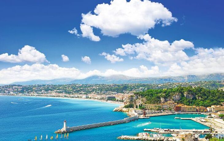 View of mediterranean resort, Nice, Cote d'Azur, France
