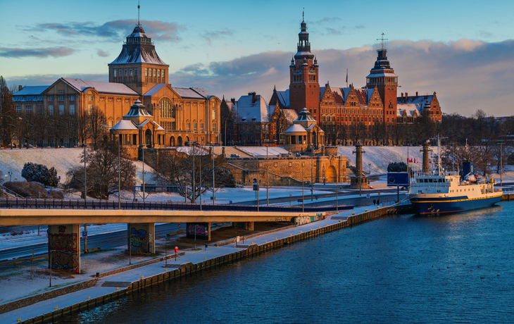 Hakenterrasse in Stettin im Winter